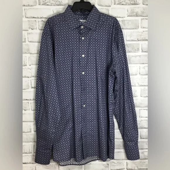 Eton Men’s Cotton Blue Long Sleeve Shirt Size 41/16 - M401 - Picture 2 of 7